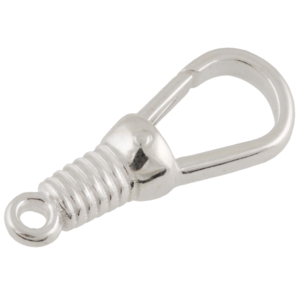 Grooved carabine lobster clasp for pocket watch 925/