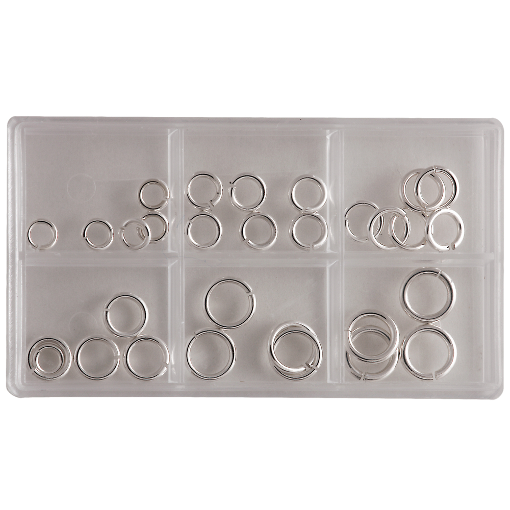 Assorted round jump rings 925/- 