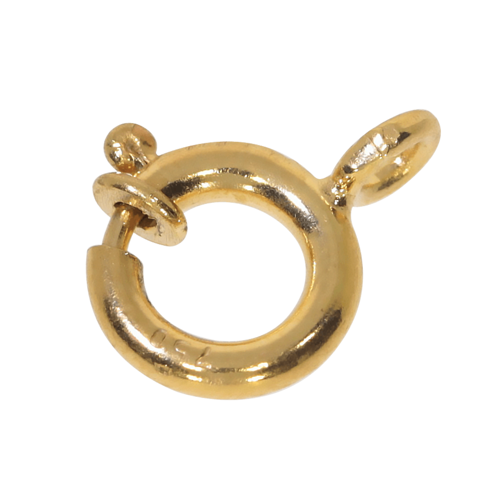 Spring ring with bolt 750/- yellow gold 