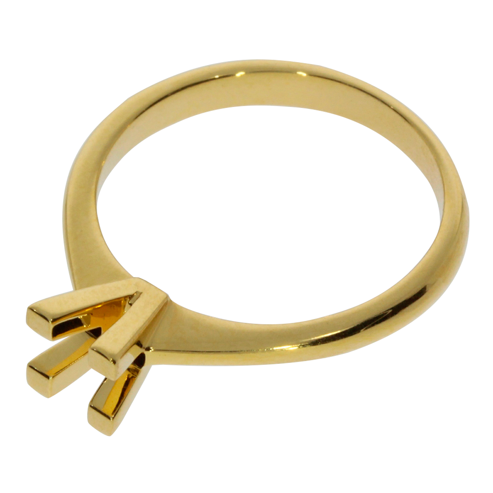 Ring with 4 prongs 750/- yellow gold 