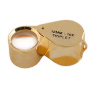 Lupp triplet 10X - 18 mm, guld