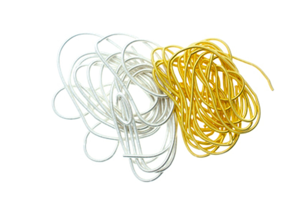 Spiral wire for stringing pearls and beads, yellow, 1 m 