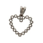 Heart-shaped pendant 750/- white gold