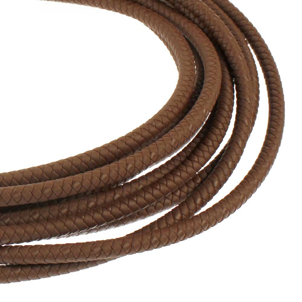 Woven rubber by meter, brown, 6.00 mm 