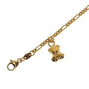 Bracelet figaro diamond cut with animal charms 585/- yellow gold