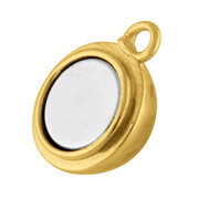 Polished magnet clasp 925/- gold-plated, 8 mm