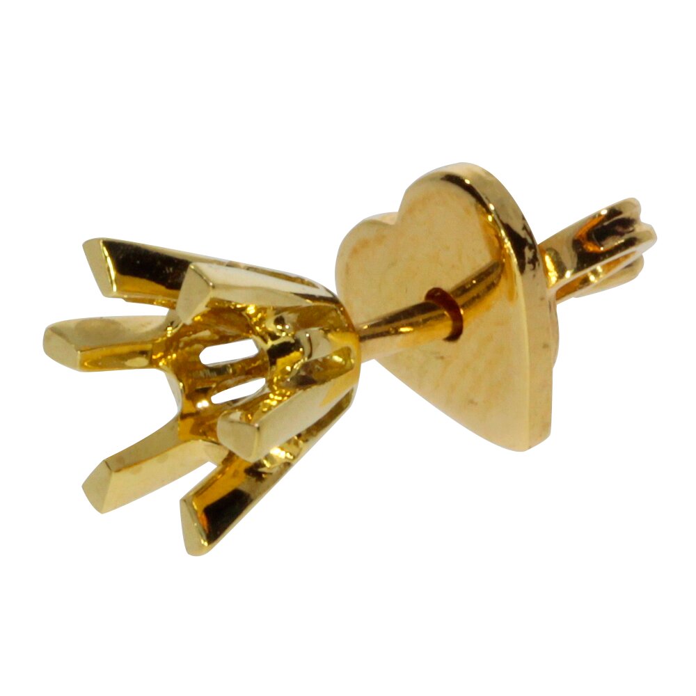 Ear stud with 6 prongs 750/- yellow gold 