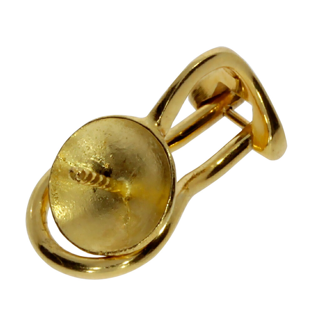 Ear clip with 8 mm cup 925/- gold-plated 