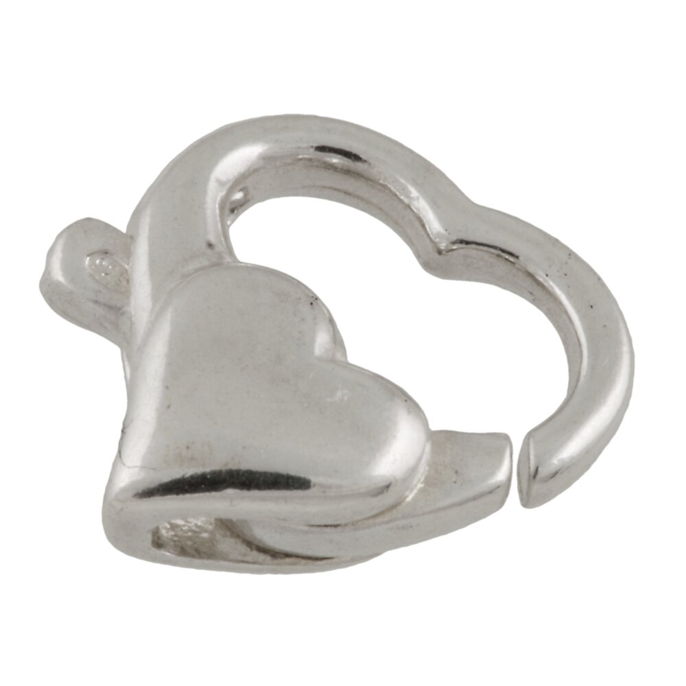 Heart carabine trigger clasp 925/- 