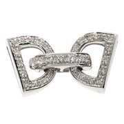 Clasp for 1-3 chain rows 585/- white gold