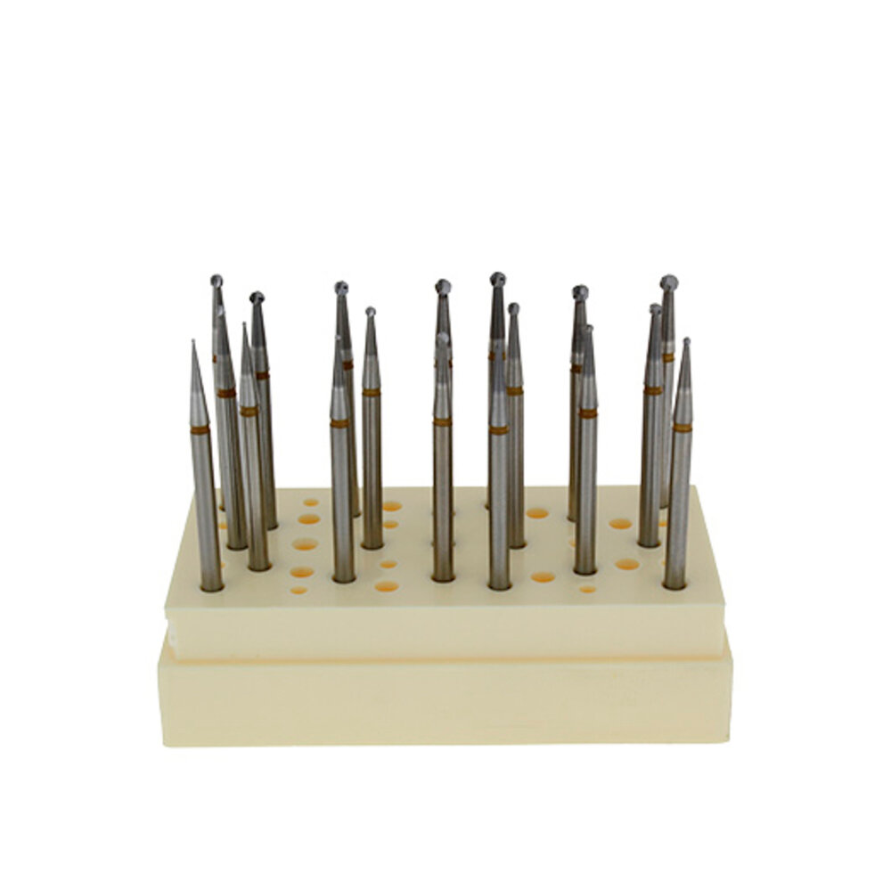 Round cutter set, carbide, Busch (19 pcs.) 