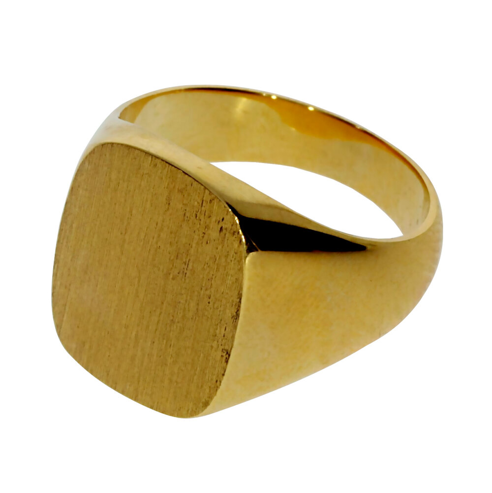 Kvadratisk signet ring 750/- 