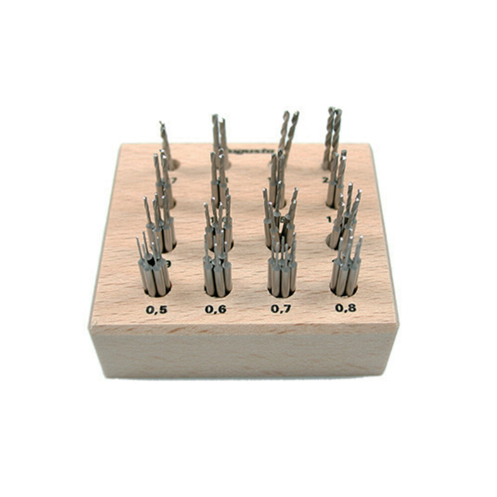 Twist-drill set in wooden box (64 pcs.) 