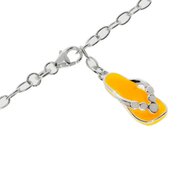 Ankle bracelet trace with a yellow sandal pendant 925/-