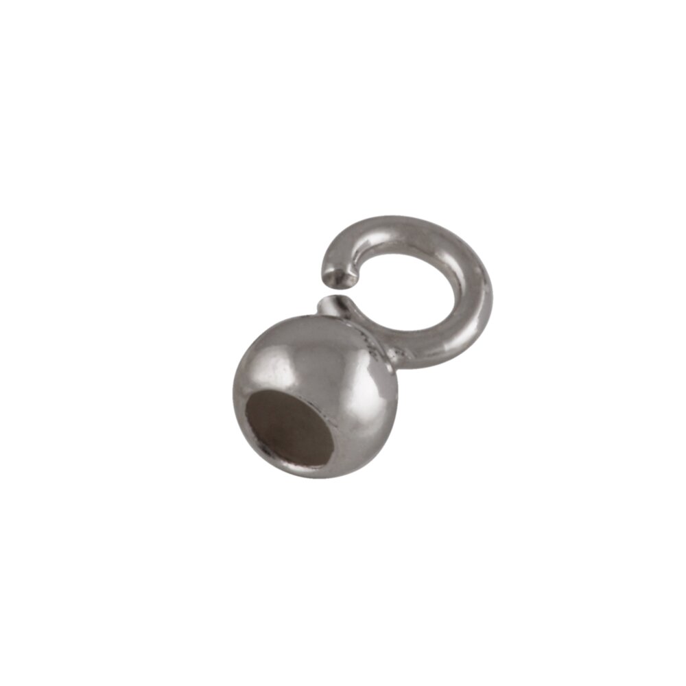 Capsule with a small open jump ring 925/- rhodium plated 