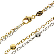 Necklace trace with 2 chain rows 585/- & 590/-