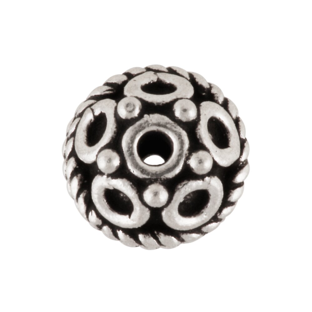 Bead with circles 925/-, oxidised 