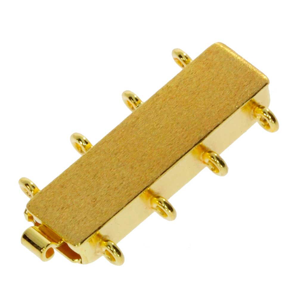 Matt jewelry clasp for 4 chain rows 925/- gold-plated 