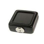 Gem Display Box, black leather/black stuffing, small