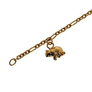 Armbånd figaro med elefant- og bamsecharms 585/-