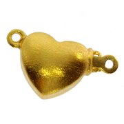 Matt heart-shaped jewelry clasp 925/- gold-plated