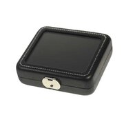 Gem Display Box, black leather/black stuffing, large