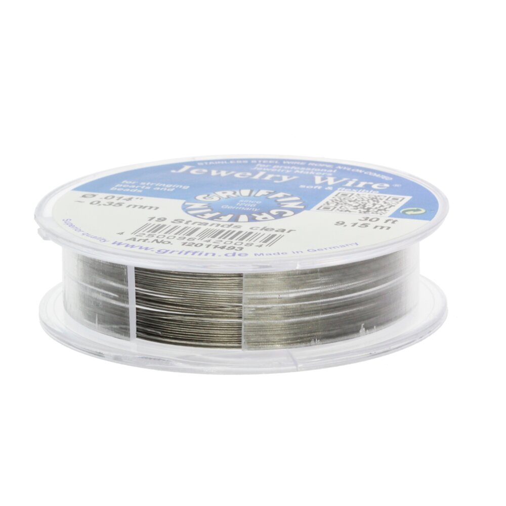 Flexible jewellery wire, transparent 