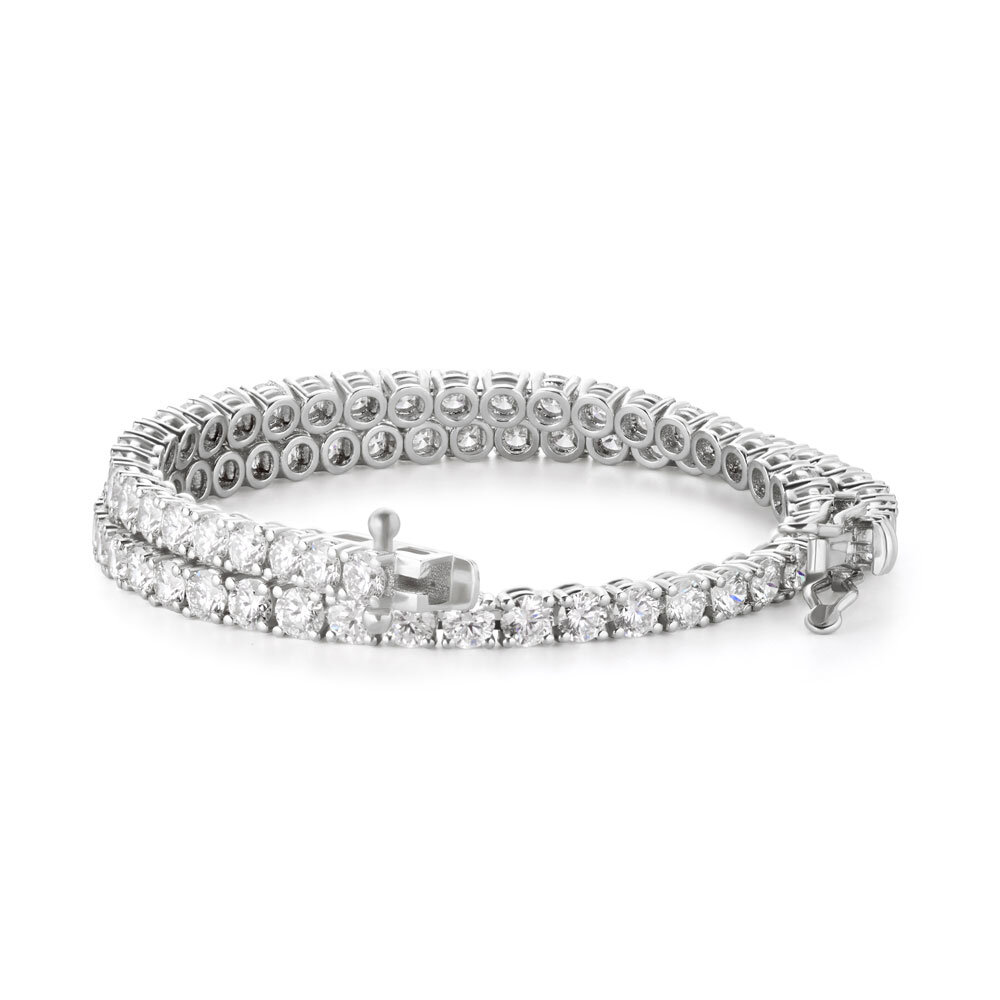 Tennis bracelet set with 78 brilliant-cut diamonds, 750/- white gold 