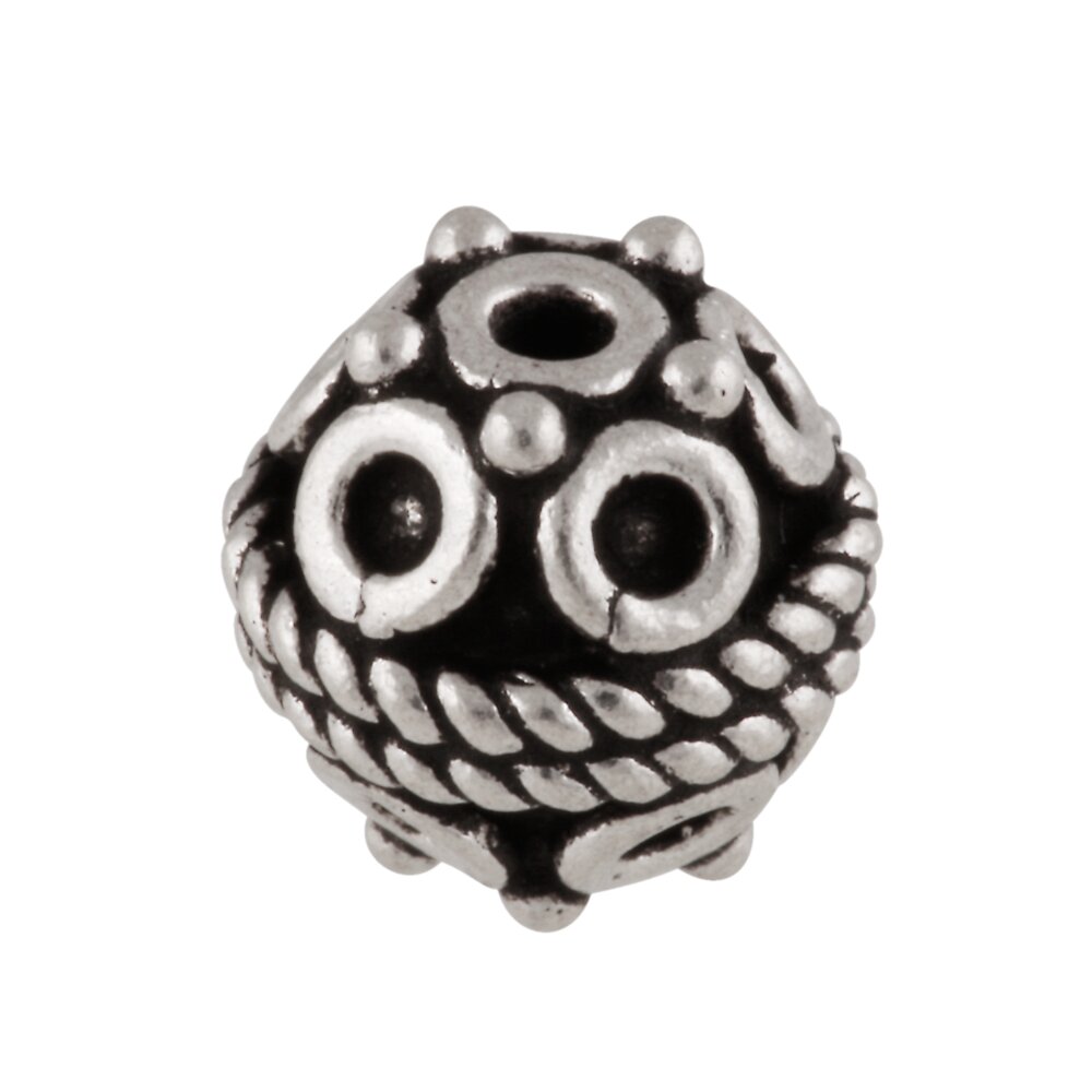 Bead with circles 925/-, oxidised 