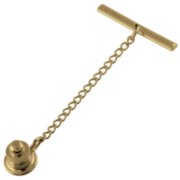 Gold-plated tie tack with chain