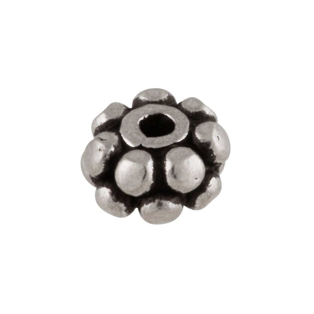 Bead with flowered pattern 925/-, oxidised 