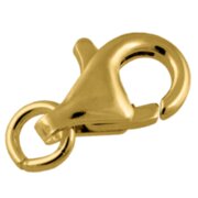 Carabine trigger clasp with jump ring 750/- yellow gold