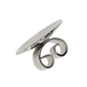 Ear nut with curved plate 750/- white gold