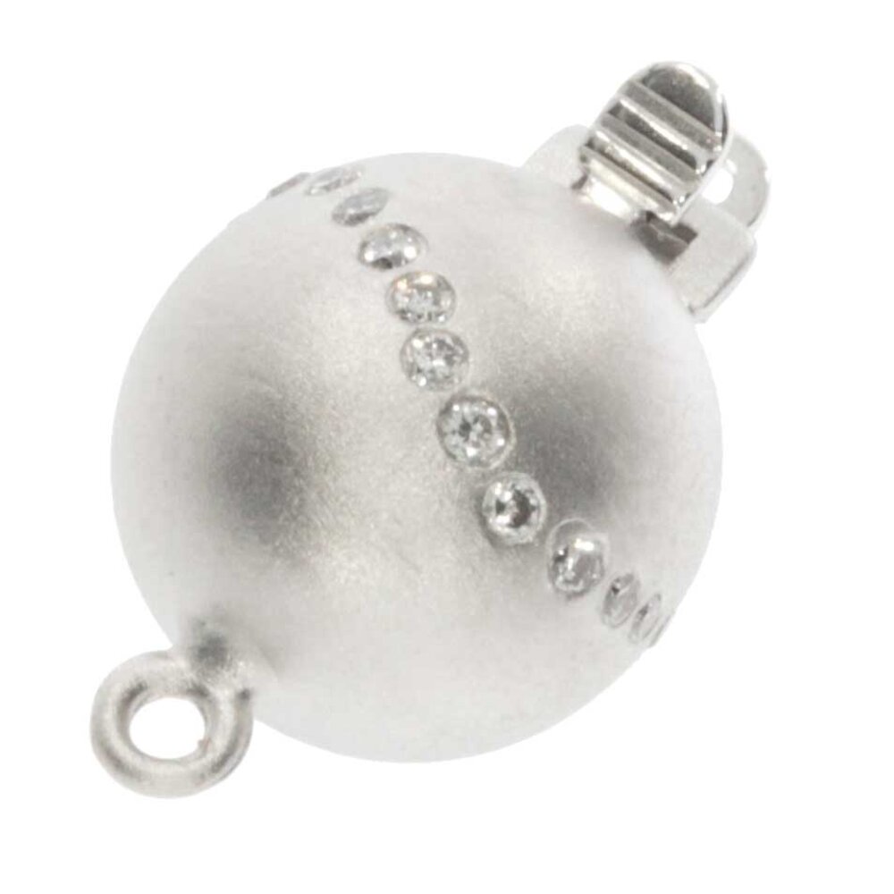 Matt ball clasp 750/- white gold 