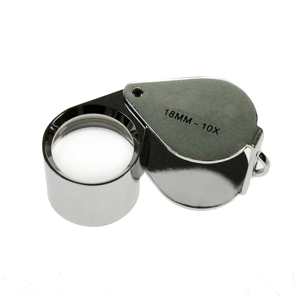 Magnifier triplet in chrome 10X - 18 mm 