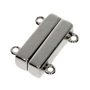 Polished magnet clasp, two rows 925/-