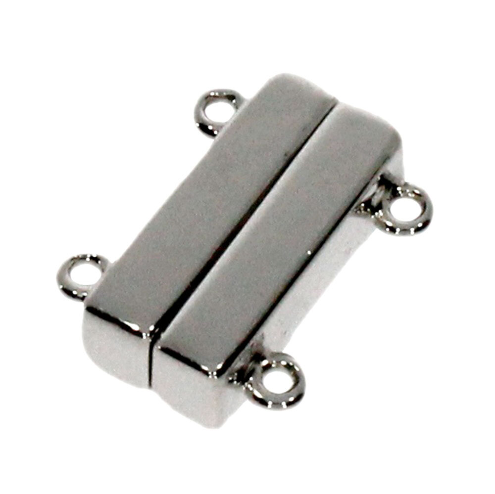 Polished magnet clasp, two rows 925/- 