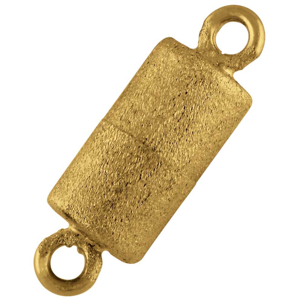 Matt cylinder-shaped magnet clasp 925/- gold-plated, 12.00 x 7.00 mm 