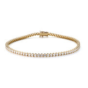 Tennis bracelet set with 77 brilliant-cut diamonds, 750/- 