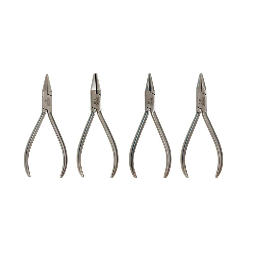 Set of pliers in stainless steel (4 pcs.) 