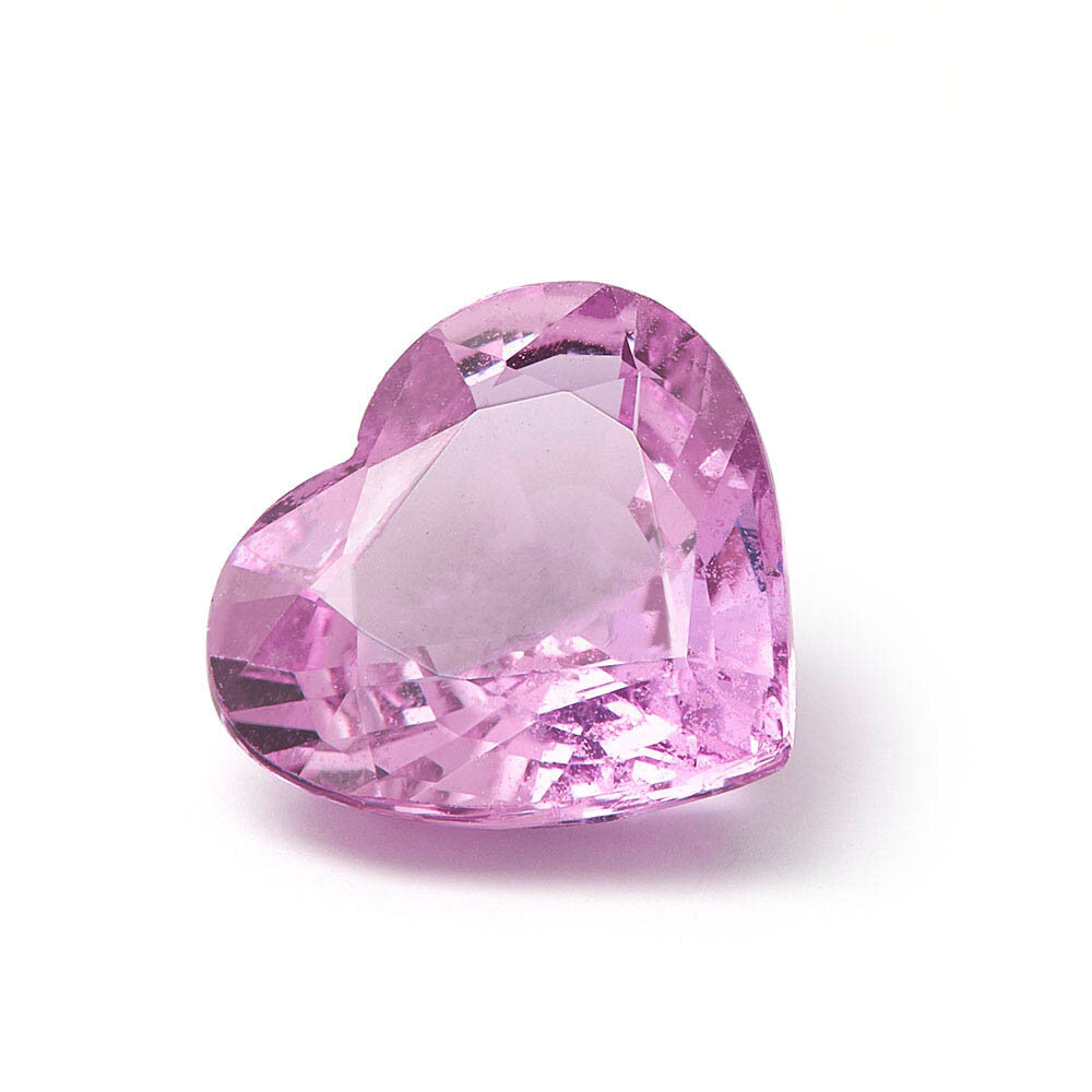 Pink safir hjärta ädelsten