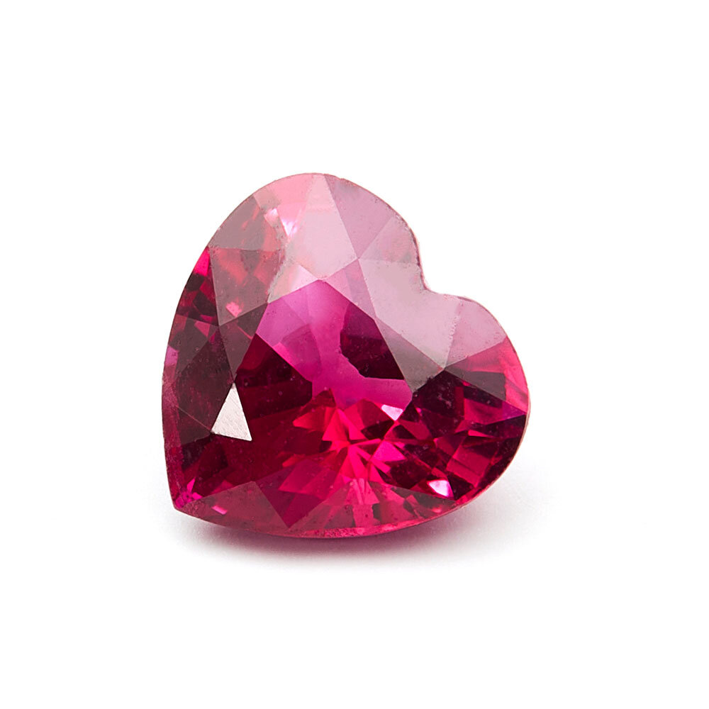 Heart shaped ruby, red gemstone