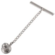 White tie tack with chain