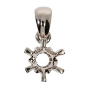 Solid pendant with 6 prongs 750/- white gold