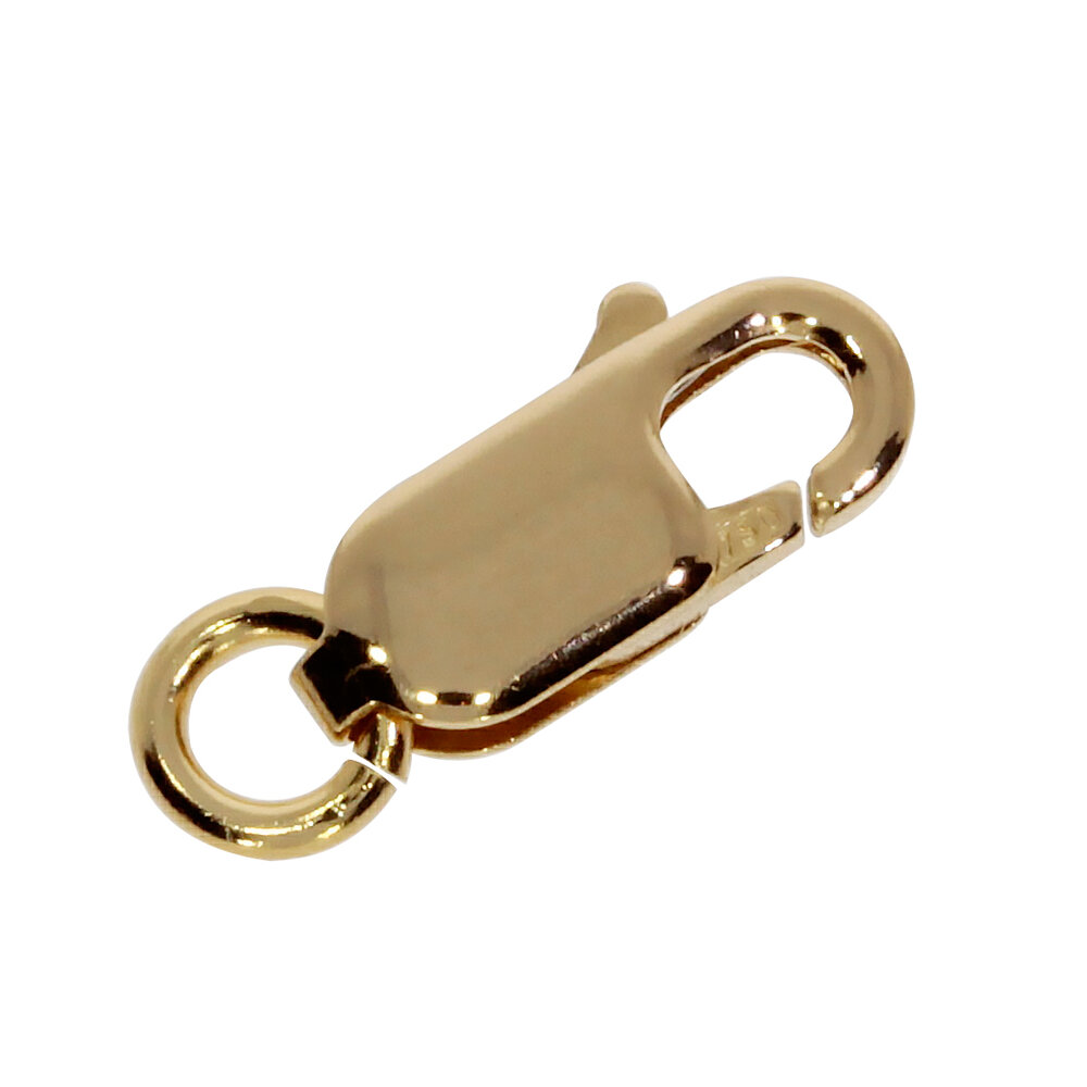 Oval carabine trigger clasp with jump ring 750/- yellow gold 