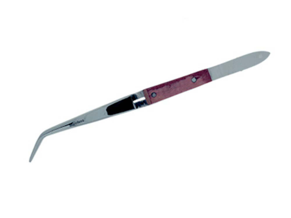 Soldering tweezer, curved, 160 mm 