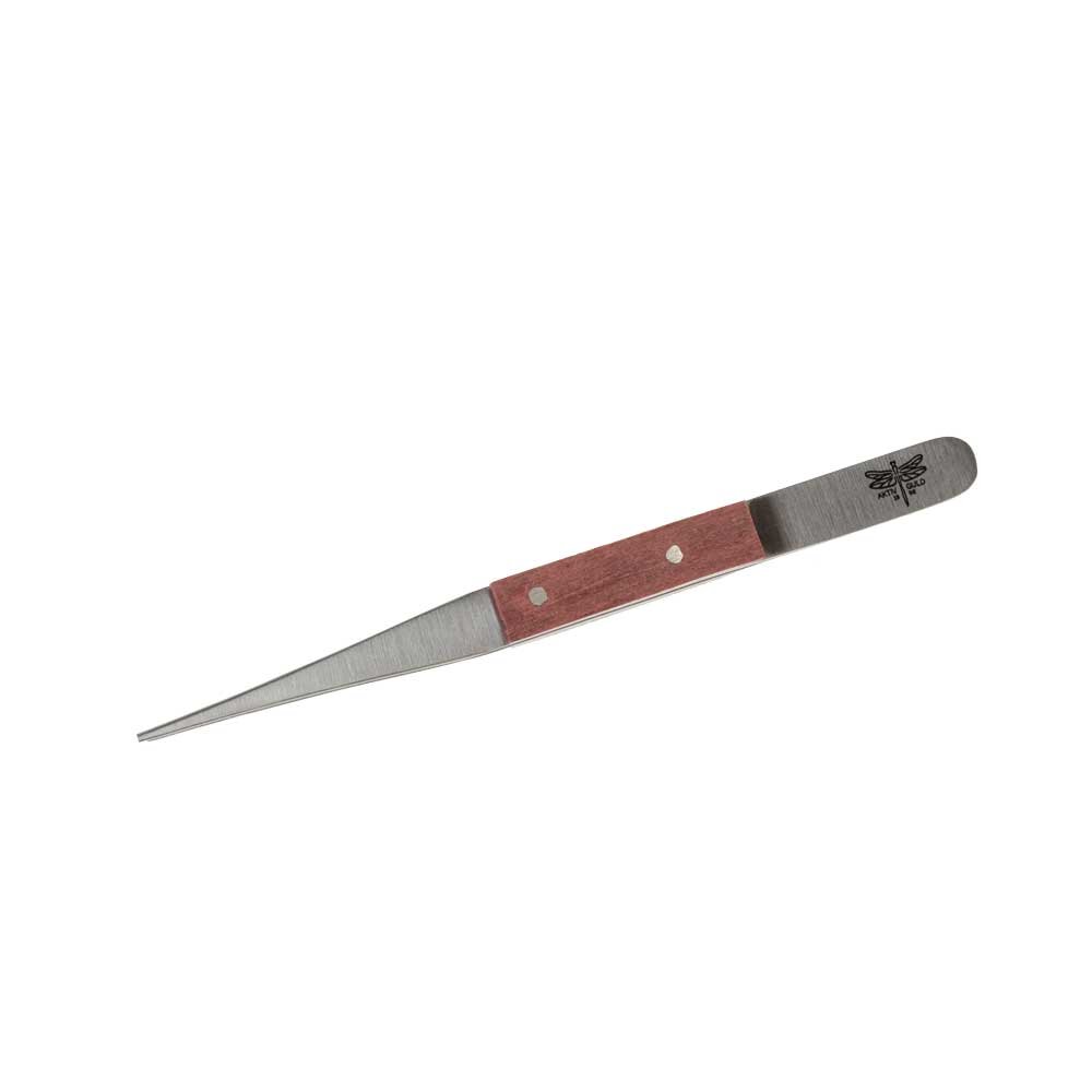 Straight tweezer with fiber grips, 125mm 