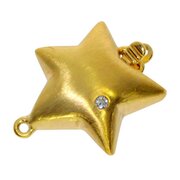 Matt star-shaped jewelry clasp 925/- gold-plated