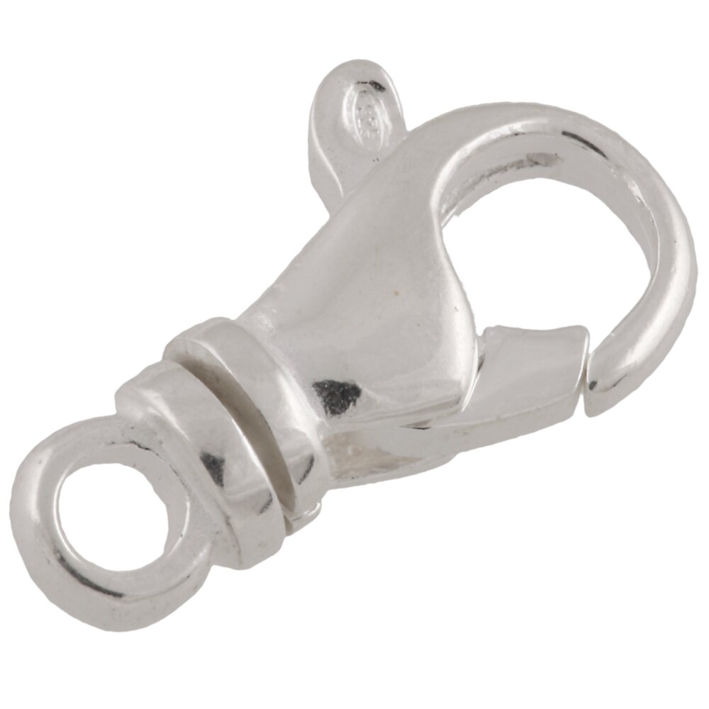 Carabine trigger clasp with swivel ring 925/- 