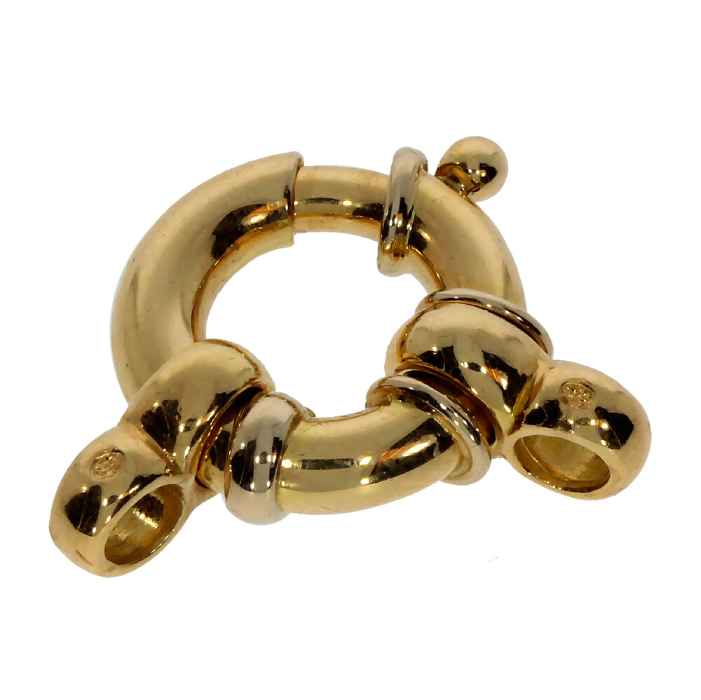 Spring ring with jump ring 750/- yellow gold 